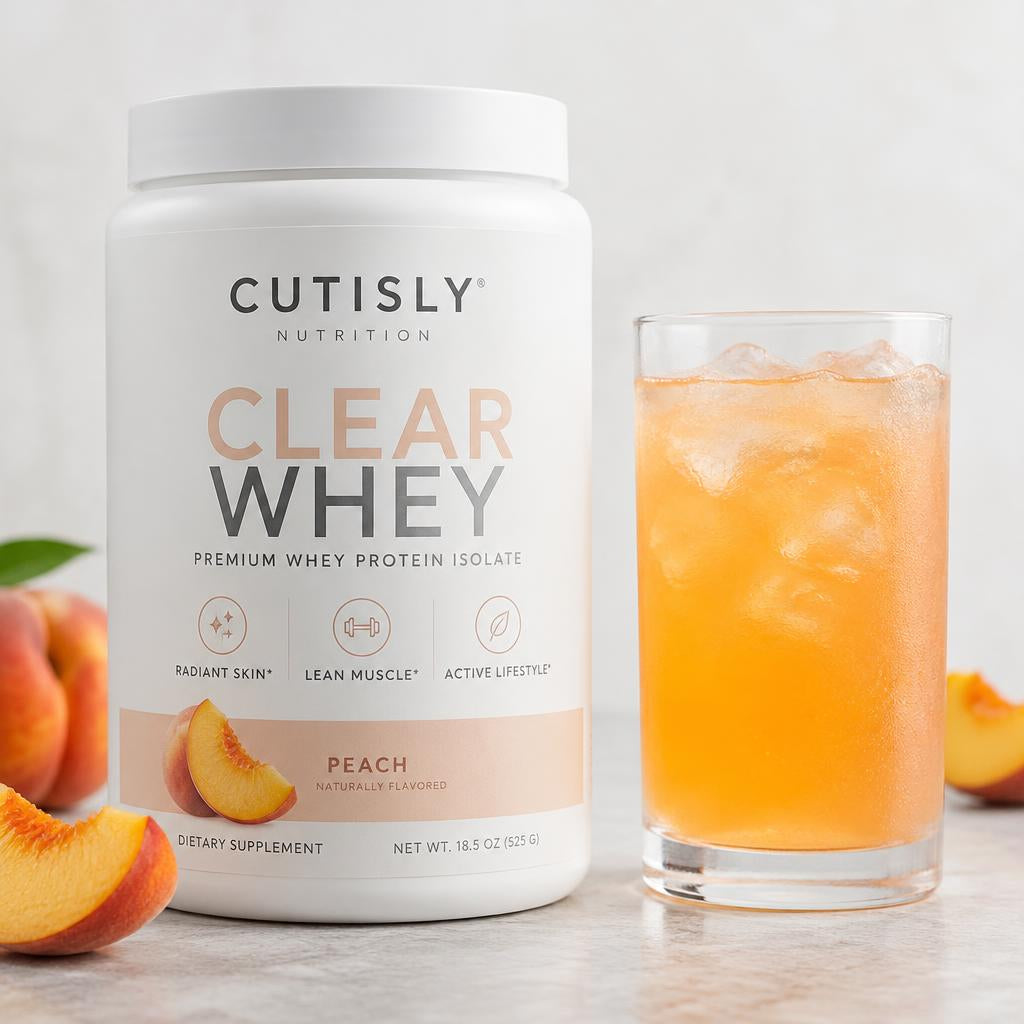Cutisly Clear Whey with peach drink